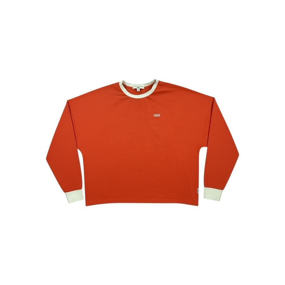 Vans Long Sleeve Women's Cotton T-Shirt Red Size S